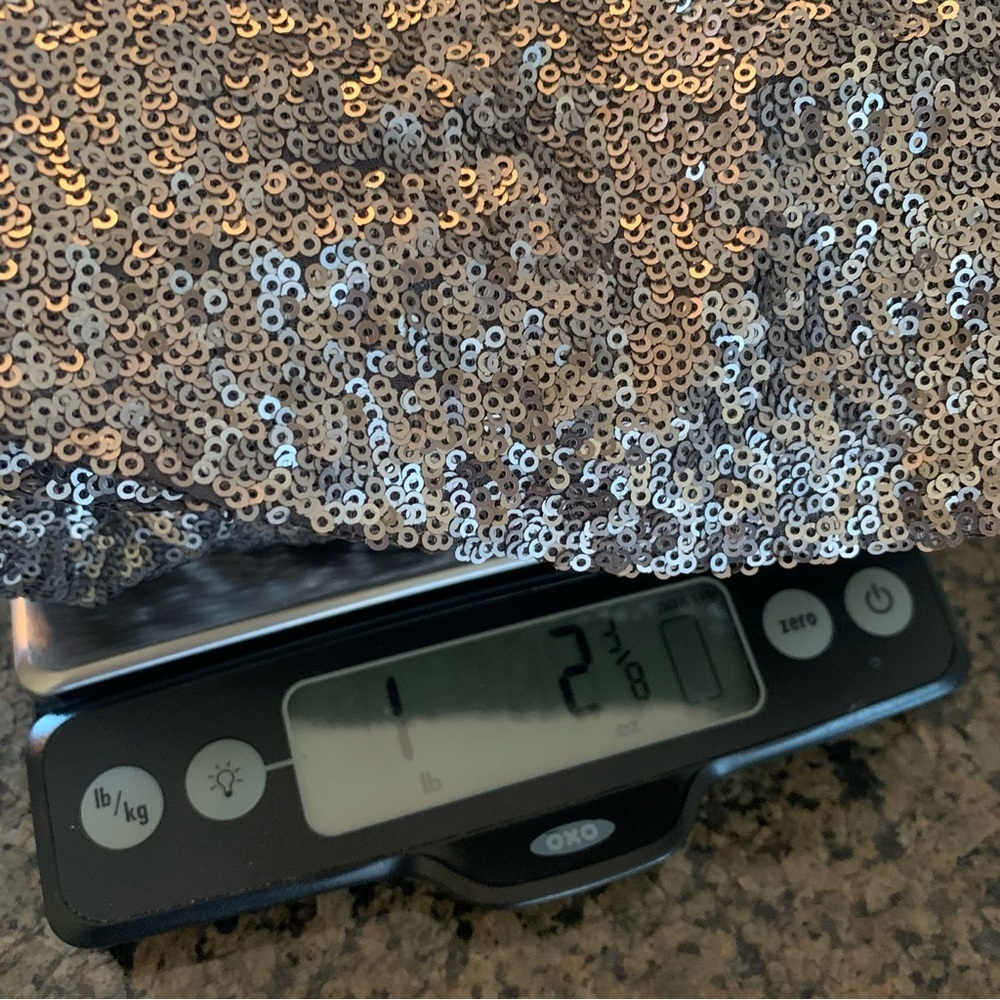 Pamella Roland Silver Sequin One‑Shoulder Dress – Size 12 - Picture 15 of 16